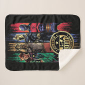 Black Adam Justice Society Heroes In Stripes Sherpa Deken (Voorkant (horizontaal))