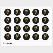 Black Adam Lightning Bolt Character Illustration Ronde Sticker (Vel)