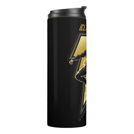 Black Adam Lightning Bolt Character Illustration Thermosbeker (Gedraaid links)