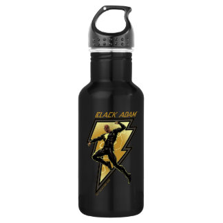 Black Adam Lightning Bolt Character Illustration Waterfles