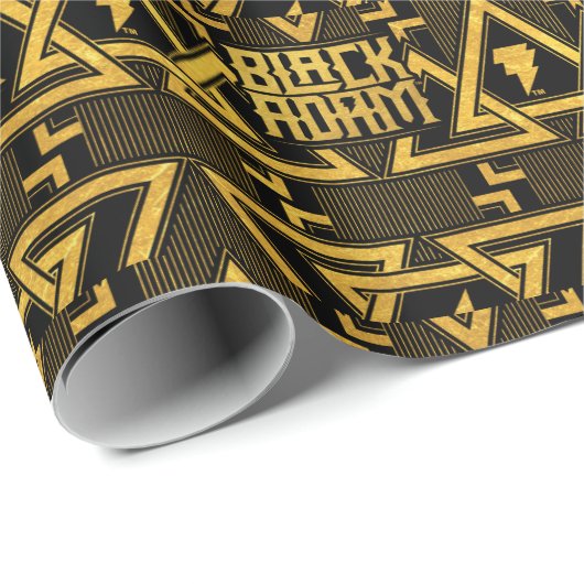 Black Adam Lightning Bolt driehoekig patroon Cadeaupapier (Rol Hoek)