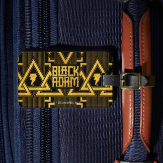 Black Adam Lightning Bolt Triangular Pattern Bagagelabel
