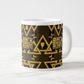 Black Adam Lightning Bolt Triangular Pattern Extra Grote Beker (Voorkant rechts)
