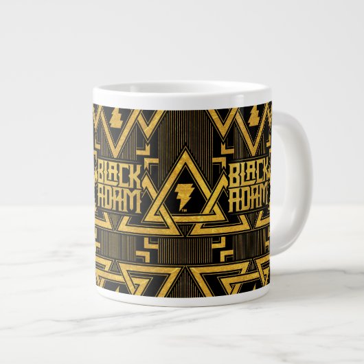 Black Adam Lightning Bolt Triangular Pattern Extra Grote Beker (Voorkant rechts)