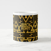 Black Adam Lightning Bolt Triangular Pattern Extra Grote Beker (Voorkant)