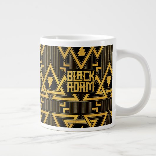 Black Adam Lightning Bolt Triangular Pattern Extra Grote Beker (Rechts)