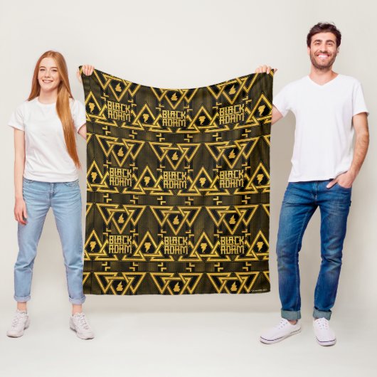 Black Adam Lightning Bolt Triangular Pattern Fleece Deken (In situ)