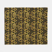 Black Adam Lightning Bolt Triangular Pattern Fleece Deken (Voorkant (Horizontaal))