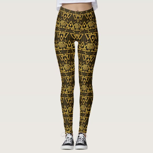 Black Adam Lightning Bolt Triangular Pattern Leggings (Voorkant)