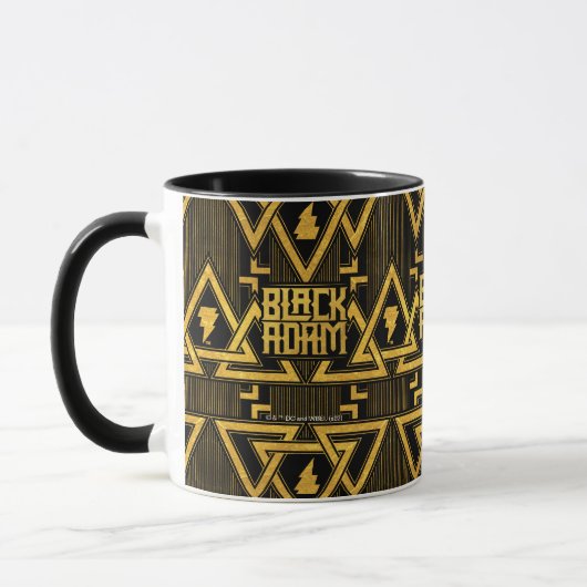 Black Adam Lightning Bolt Triangular Pattern Mok (Links)