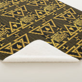 Black Adam Lightning Bolt Triangular Pattern Sherpa Deken (3/4)