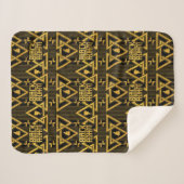 Black Adam Lightning Bolt Triangular Pattern Sherpa Deken (Voorkant (horizontaal))