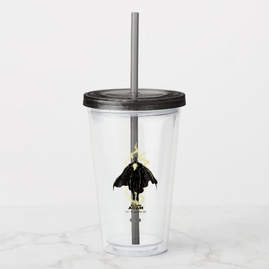 Black Adam Lightning Silhouette Graphic Acryl Drinkbeker (Voorkant)