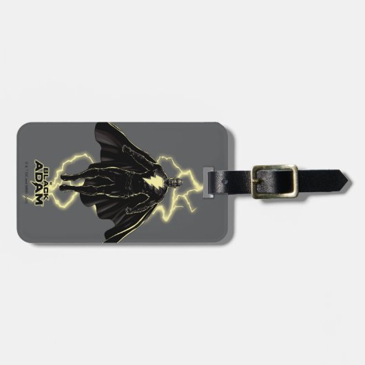 Black Adam Lightning Silhouette Graphic Bagagelabel (Voorkant horizontaal)
