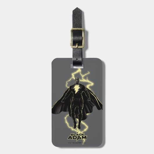 Black Adam Lightning Silhouette Graphic Bagagelabel (Voorkant verticaal)