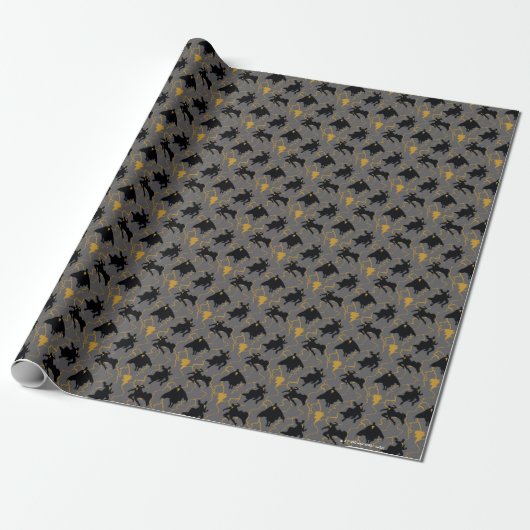Black Adam Lightning Silhouette Pattern Cadeaupapier (Uitgerold)