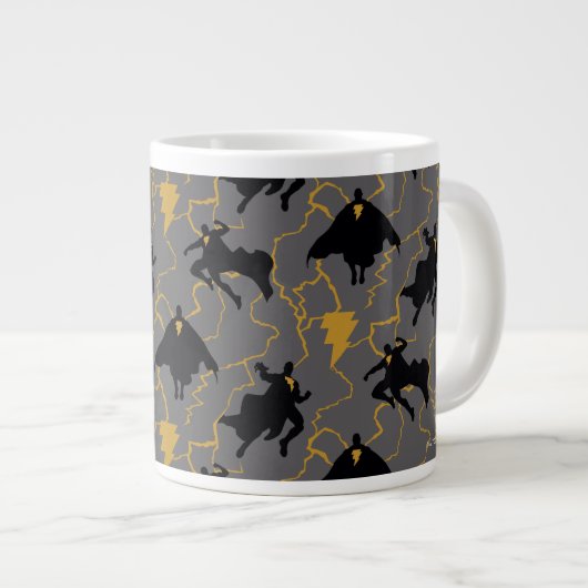 Black Adam Lightning Silhouette Pattern Extra Grote Beker (Voorkant rechts)