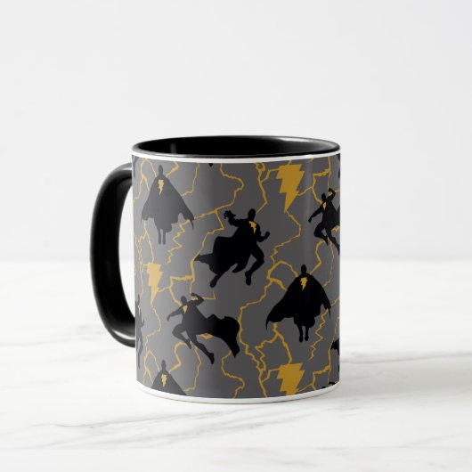 Black Adam Lightning Silhouette Pattern Mok (Voorkant links)