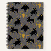 Black Adam Lightning Silhouette Pattern Notitieboek (Voorkant)