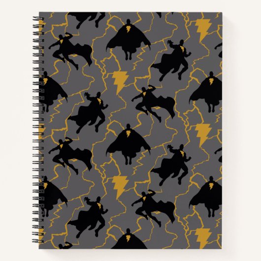 Black Adam Lightning Silhouette Pattern Notitieboek (Voorkant)