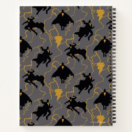 Black Adam Lightning Silhouette Pattern Notitieboek (Achterkant)