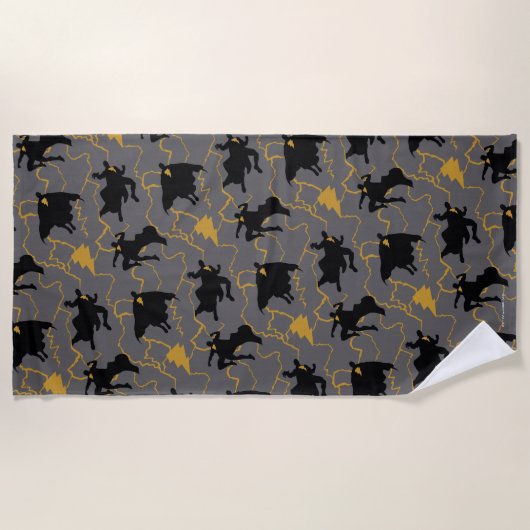 Black Adam Lightning Silhouette Pattern Strandlaken (Voorkant)