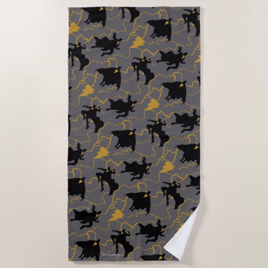 Black Adam Lightning Silhouette Pattern Strandlaken (Voorkant)