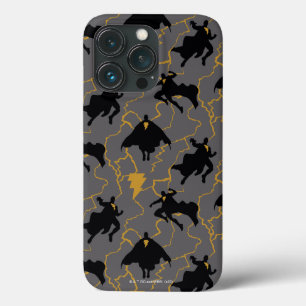 Black Adam Silhouet Patroon met Bliksem iPhone 13 Pro Hoesje