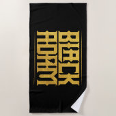 Black Adam Stacked Name Graphic Strandlaken (Voorkant)