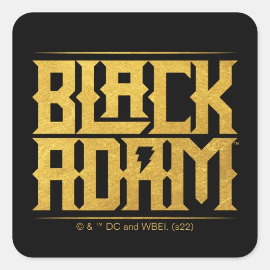 Black Adam Stacked Name Graphic Vierkante Sticker (Voorkant)