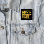 Black Adam Stapelde naam Grafisch Vierkante Button 5,1 Cm (In situ)