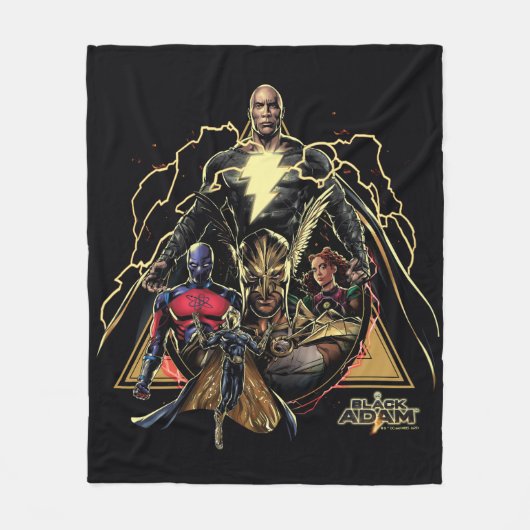 Black Adam Triangular Group Graphic Fleece Deken (Voorkant)