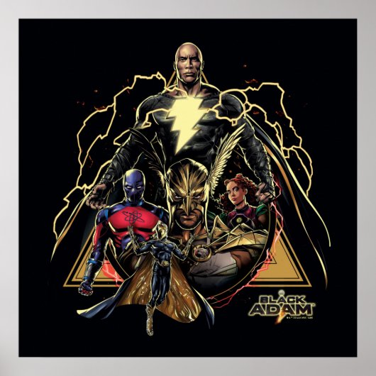 Black Adam Triangular Group Graphic Poster (Voorkant)