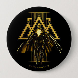 Black Adam Triangular Pillar Graphic Ronde Button 4,0 Cm