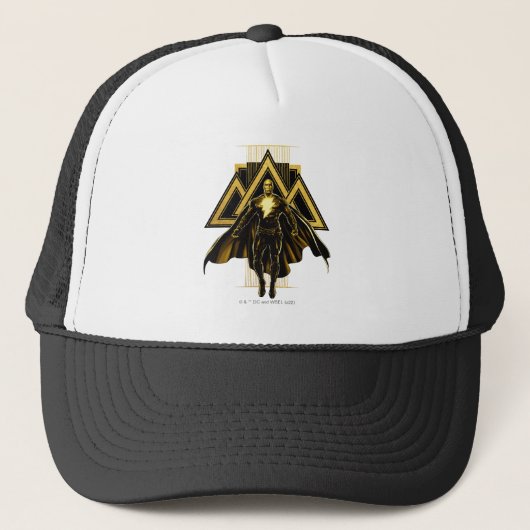 Black Adam Triangular Pillar Graphic Trucker Pet (Voorkant)