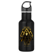 Black Adam Triangular Pillar Graphic Waterfles (Voorkant)