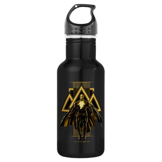 Black Adam Triangular Pillar Graphic Waterfles (Voorkant)