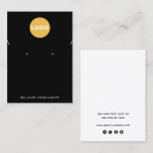 Black Add Logo Ketting Stud Earring Holder Visitekaartje (Voorkant / Achterkant)