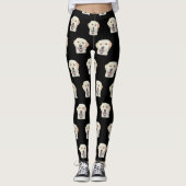 Black Adorable Jaune Labrador Retriever Leggings (Devant)