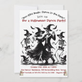Black Adult Halloween Dance Party uitnodigingskaar Kaart (Voorkant)