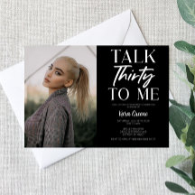 Black Afbeelding Talk Thirty to Me 30th Birthday