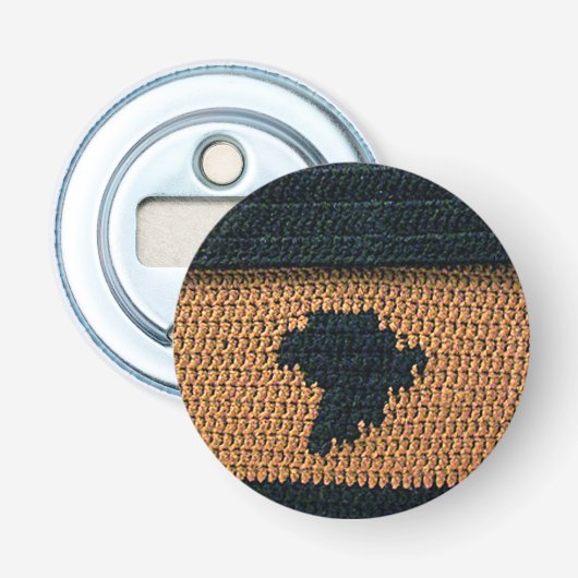 Black Africa Map Earth Brown Texture Crochet Print Button Flesopener (Voorkant)
