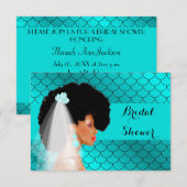 Black African American Bridal Shower Kaart (Voorkant / Achterkant)