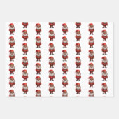 Black African American Santa Gnome Gift Wrap Paper (Voorkant 3)
