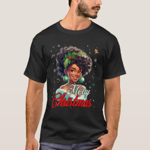 Black African Girl American Melanin-kerstzant T-shirt