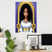 Black African Princess | AI Art Poster (Thuiskantoor)