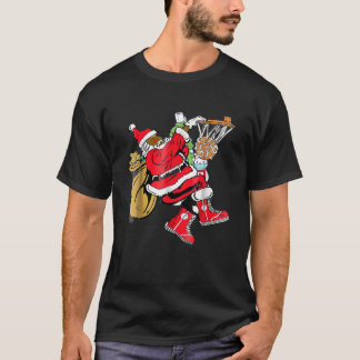 Black African Santa Claus Basketball Chri T-shirt