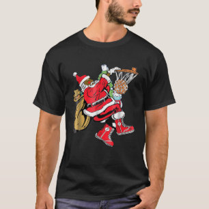 Black African Santa Claus Basketball Chri T-shirt