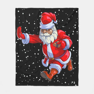 Black African Santa Claus Football Afro C Fleece Deken