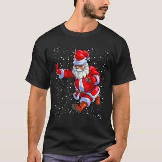 Black African Santa Claus Football Afro C T-shirt
